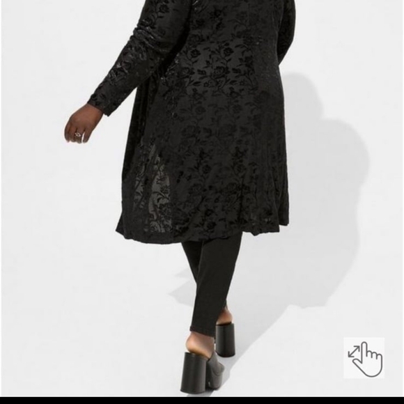 Torrid Festi Burnout Velour Long Sleeve Kimono Size 4/4X Or 26 - Picture 3 of 12